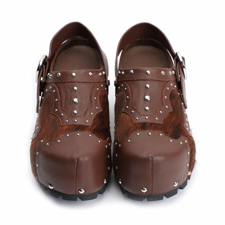 Luxury Studded Platform Clogs Sandals