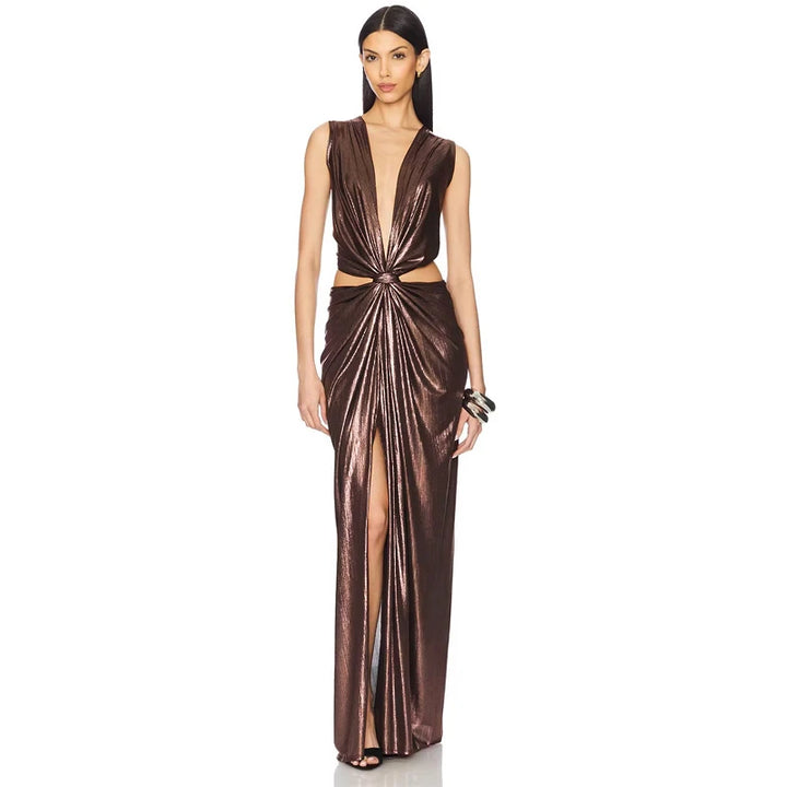 High-End Waist-Cinching Evening Gown