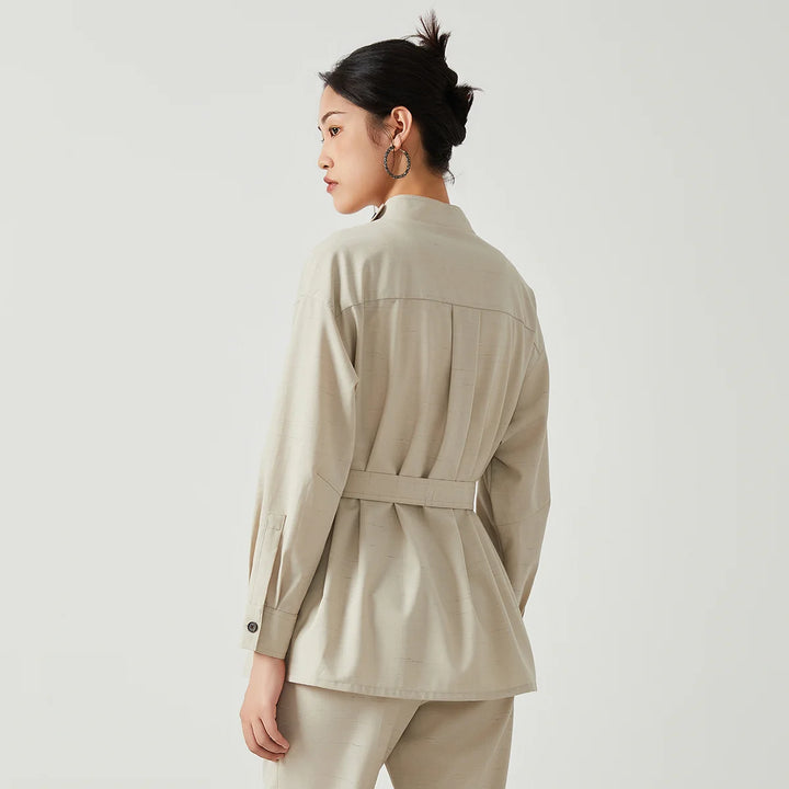 Sophisticated Warm Wool Slim Trench Coat