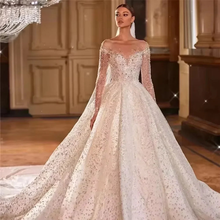 Charming Sparkling Beads Wedding Dress