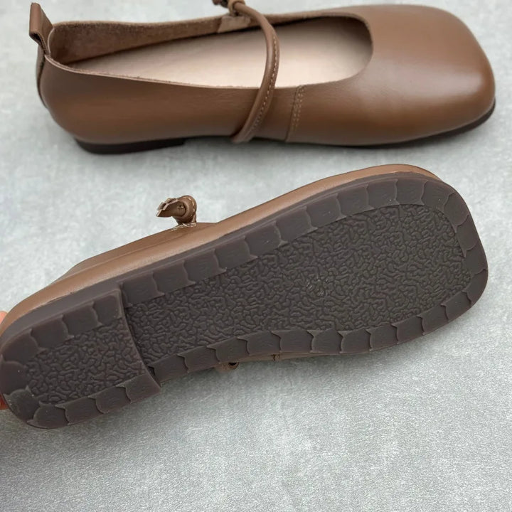 Classic Square Toe Soft Leather Flats