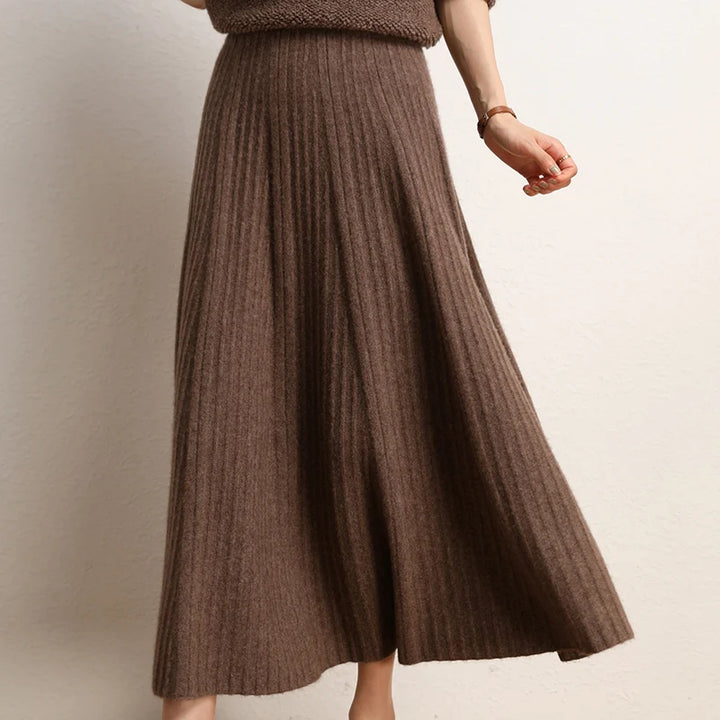 Timeless A-Line Midi Cashmere Skirt