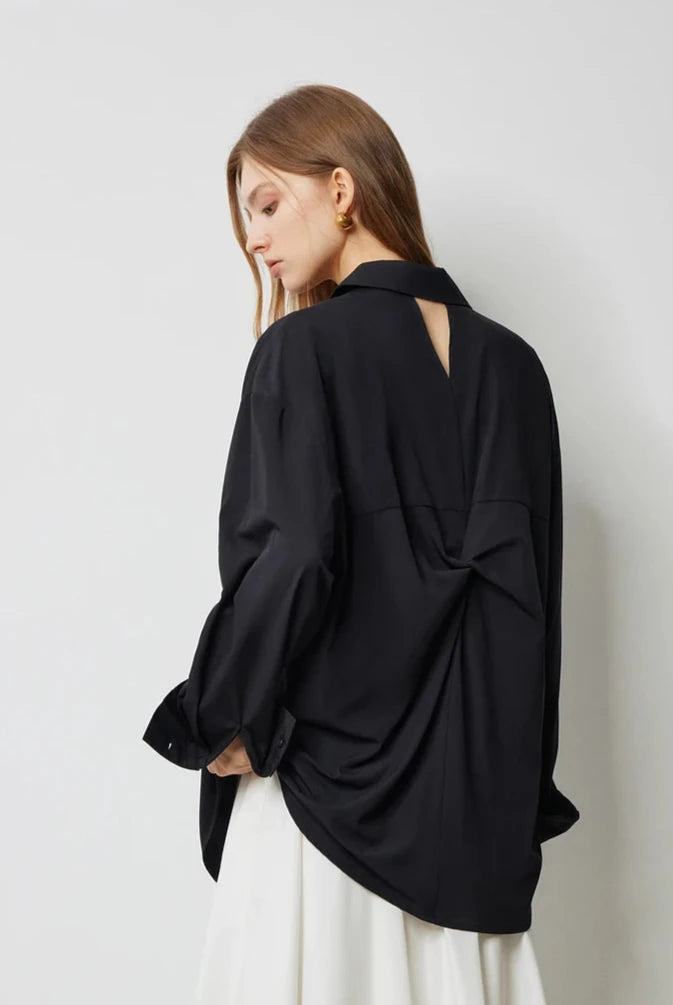 Back Twist Commuter Blouse