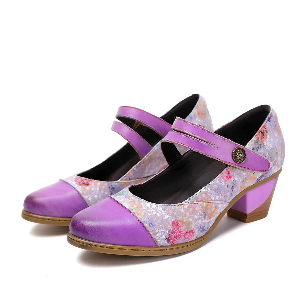 Versatile Round Toe Printed Pumps