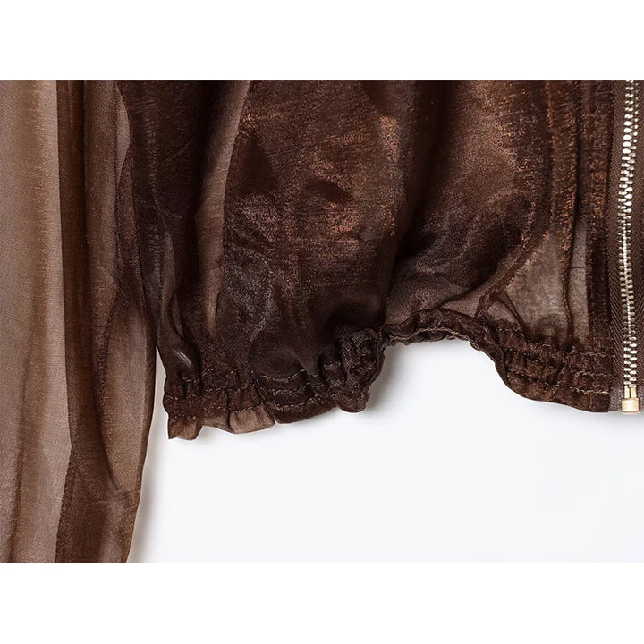 Casual Semi-Sheer Organza Jacket
