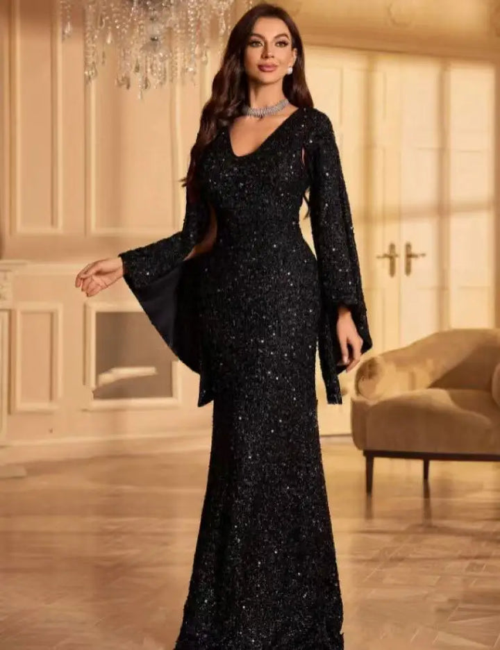 Elegant Flared Cuffs Evening Party Dress