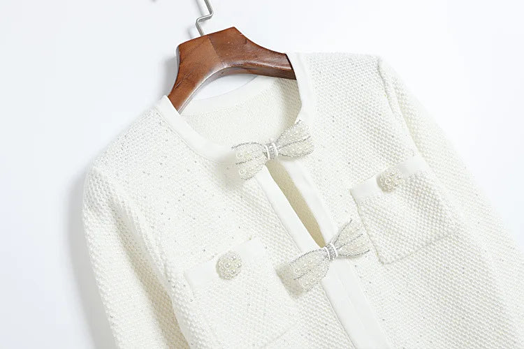 Refined Bow Knitted Commuter Dress