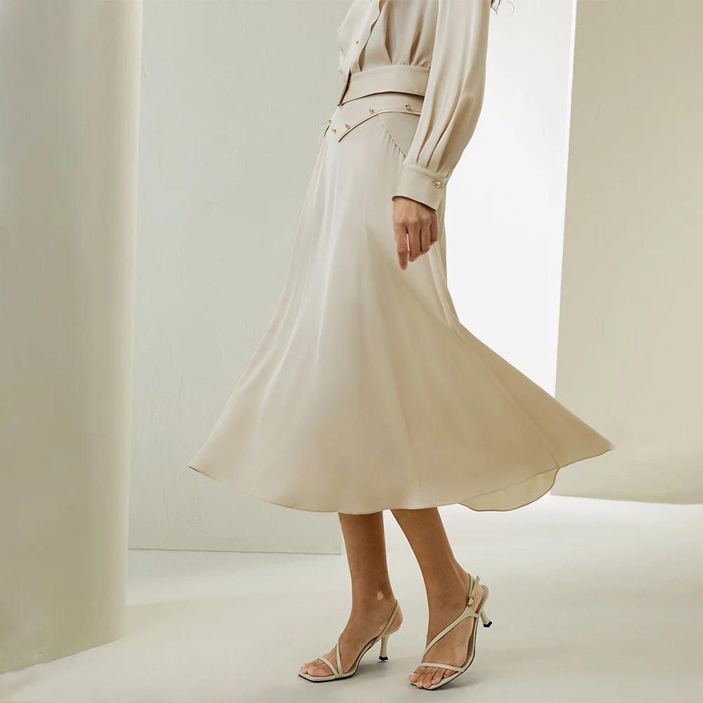 Timeless Flowy A-line Midi Skirt