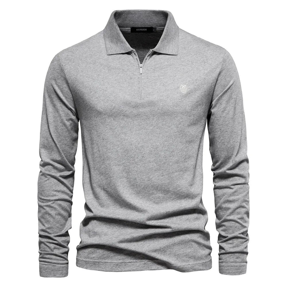 Long Sleeve Men's Basic Polo Shirt