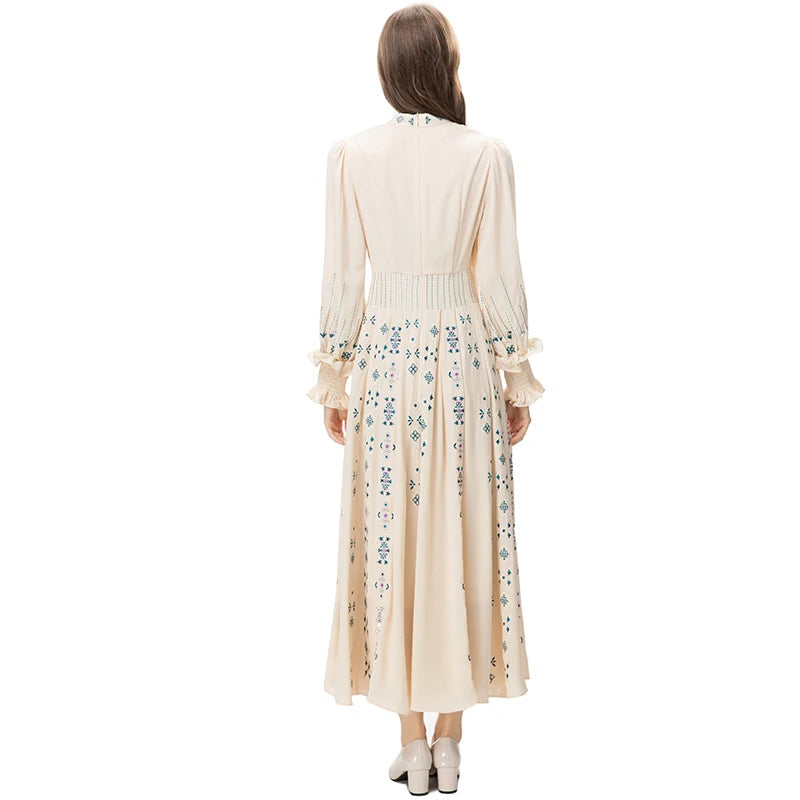 Symbol Embroidery Holiday Dress