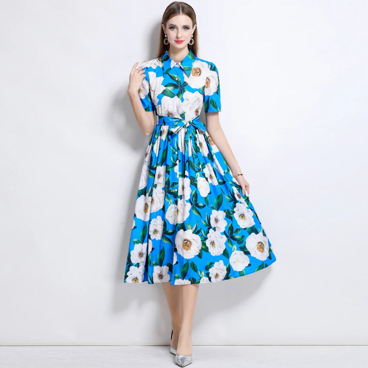 Timeless Elegance Printed Boho Flower Dress