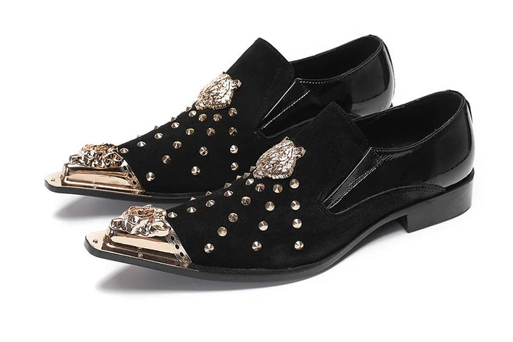 Stylish Rivet Suede Leather Dress Shoes