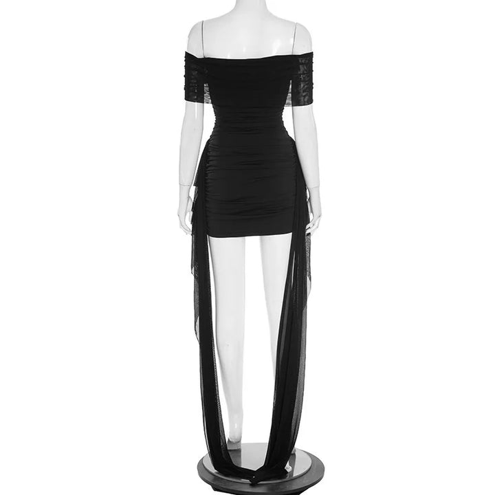 Regal Strapless Draped Ruched Mini Dress