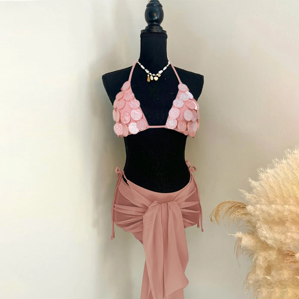 Classic 3Pcs Shell Swimwear