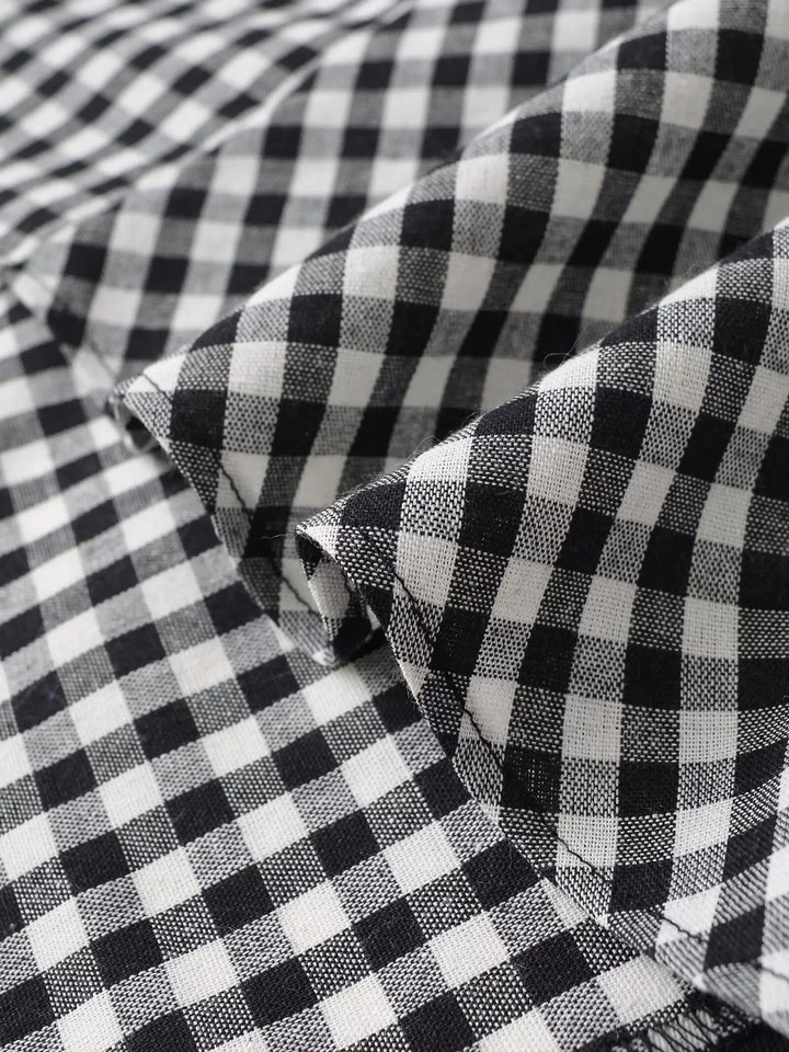 Luxury Draped Plaid Vintage Style Skirt