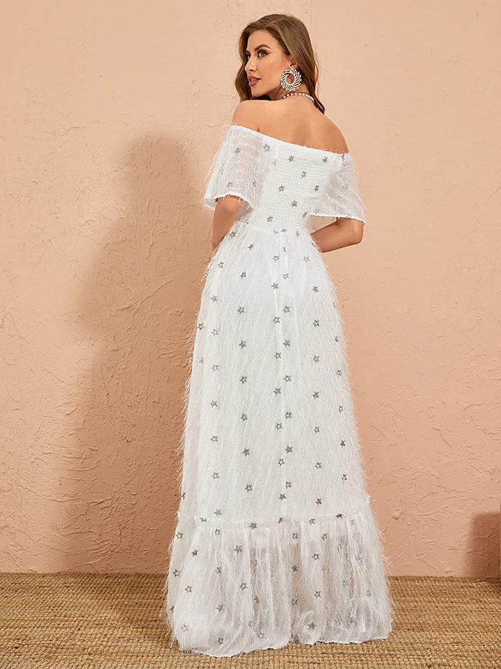 Graceful Lotus Sleeves Party Dress