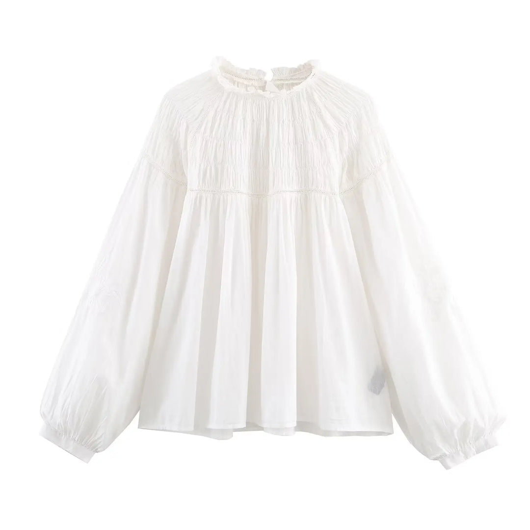Romantic Honeycomb Smocked Blouse