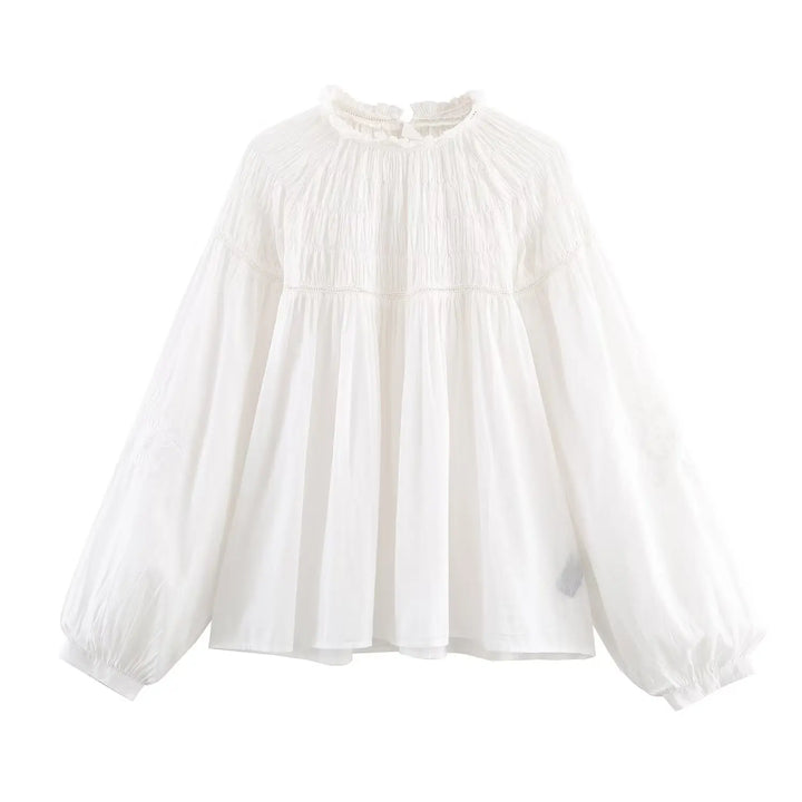 Romantic Honeycomb Smocked Blouse