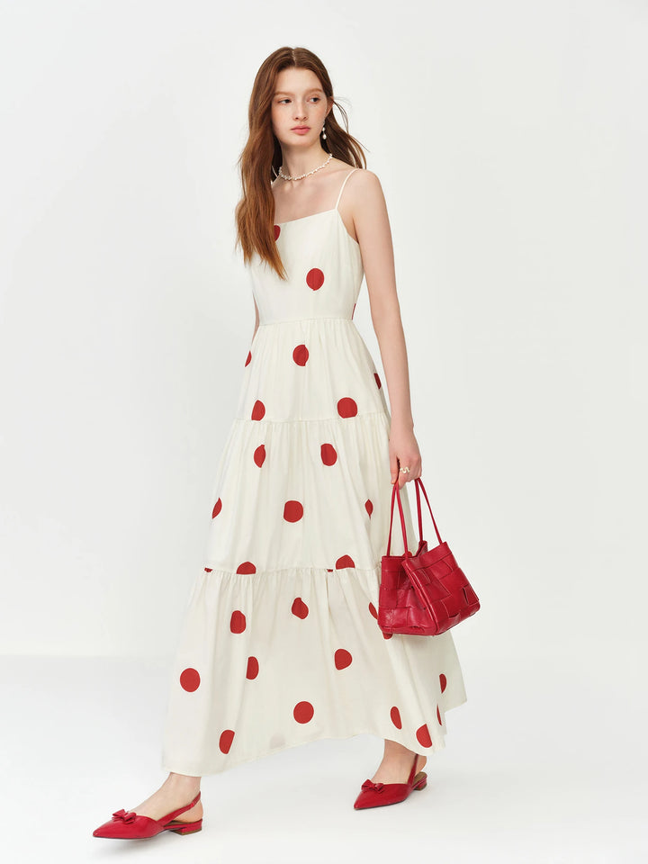 Sweet Polka Dots A-Line Long Dress