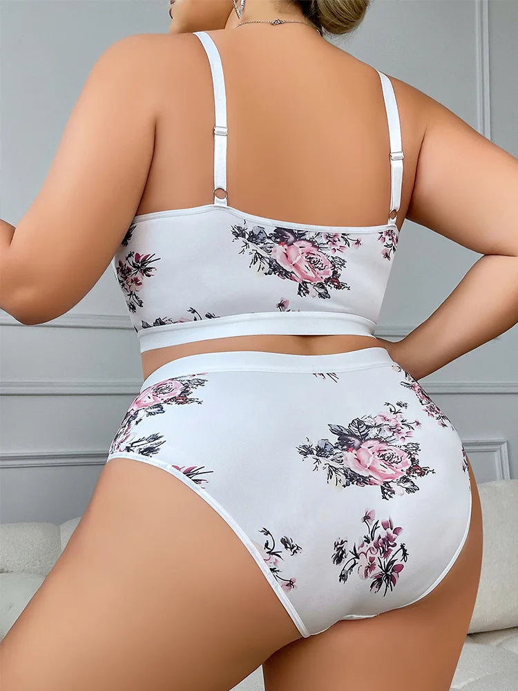 Anti-sagging Plus Size Wireless Bra Set