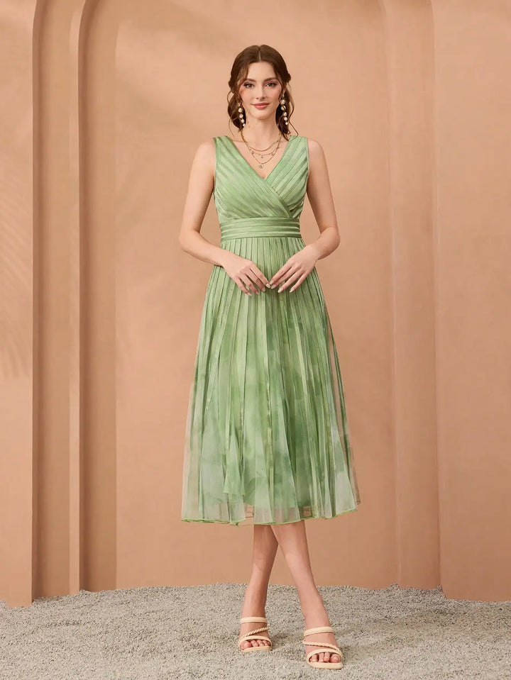 Stunning Mesh Striped Party Dress