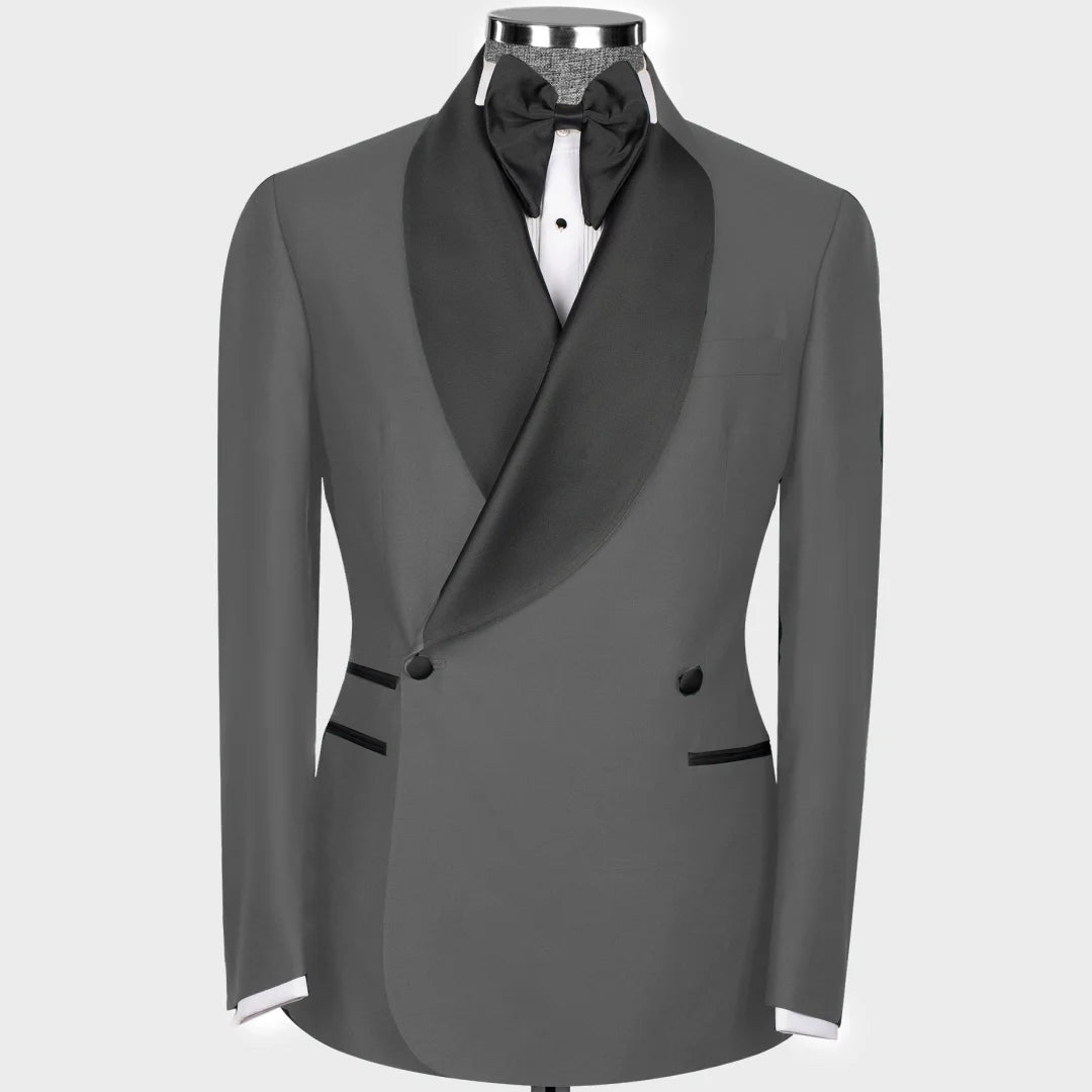 Stylish Bright Lapel 2-Piece Wedding Suit