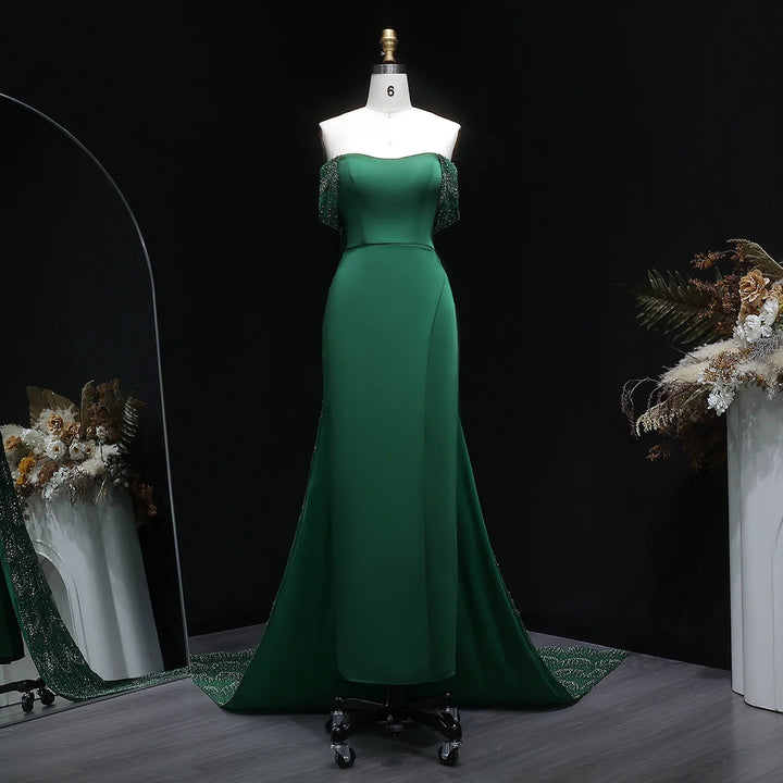 Radiant Green Sheath Evening Dress