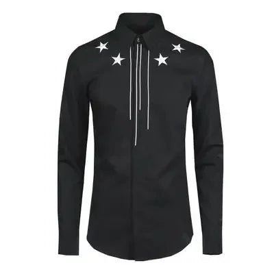 Slim Fit Vertical Line Cotton Shirt