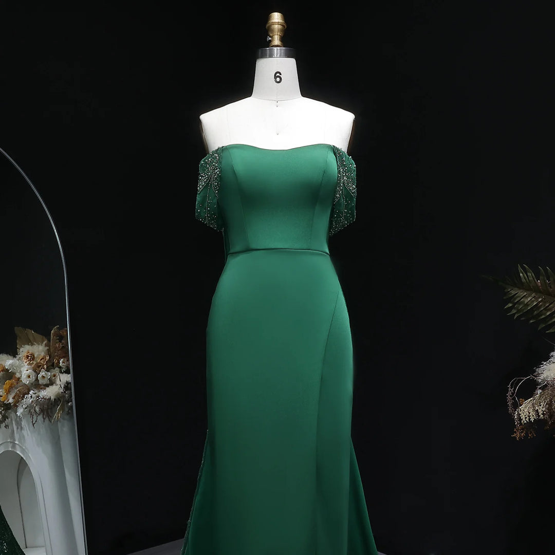 Radiant Green Sheath Evening Dress