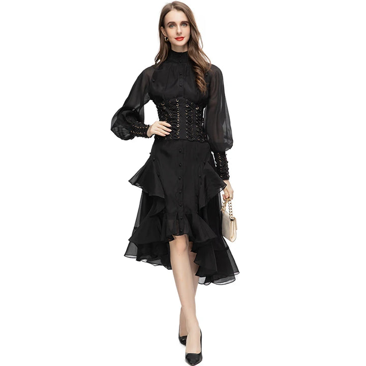 Dreamgirl Asymmetrical Ruffled Dress