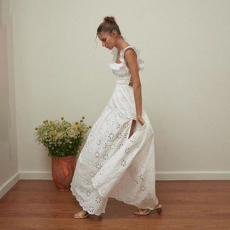 Light Luxury Ruffle Maxi Dress