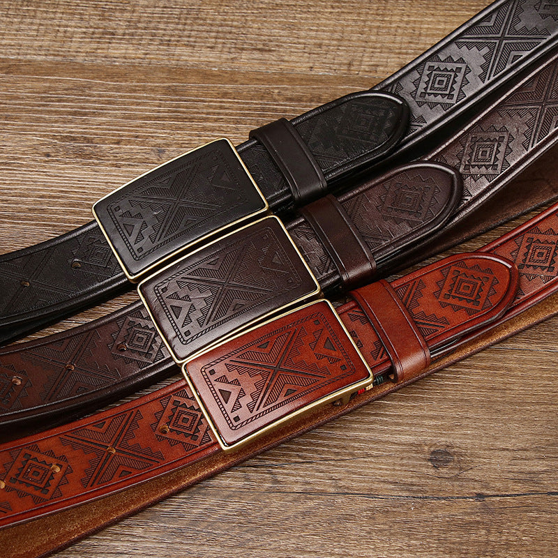 Light Luxury Cowboy Leather Belt