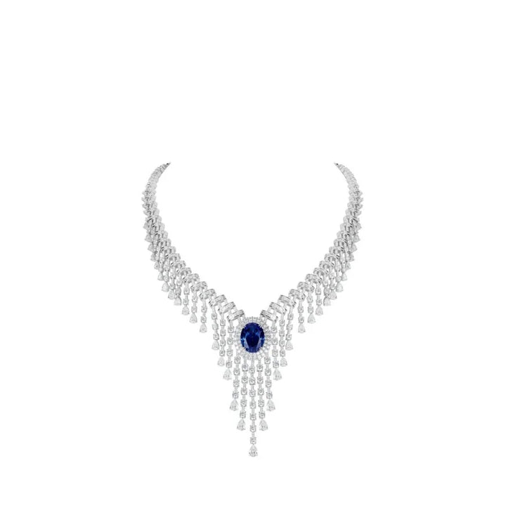 Lovely Tassel Oval Shape Zircon Necklace