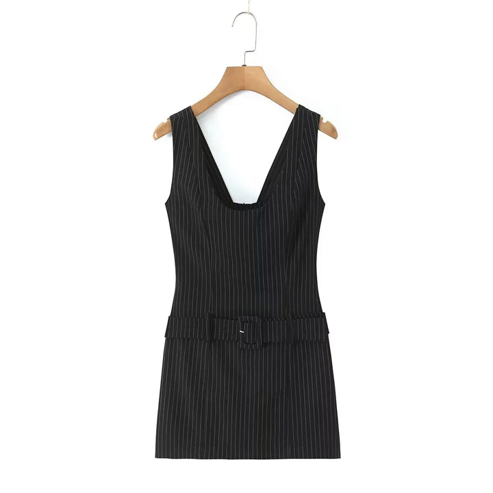 Stunning Striped Suspender Mini Dress