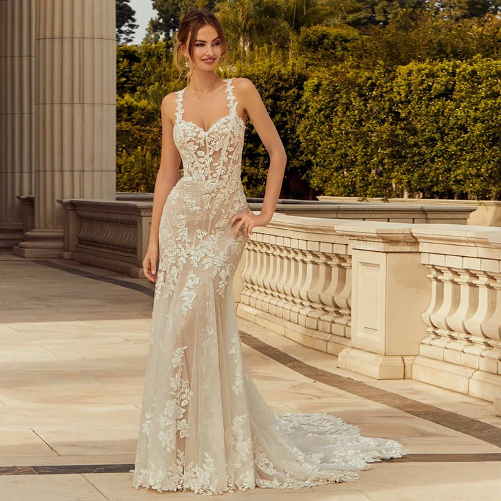 Sweetheart Neck Bridal Dress With Sweep Skirt