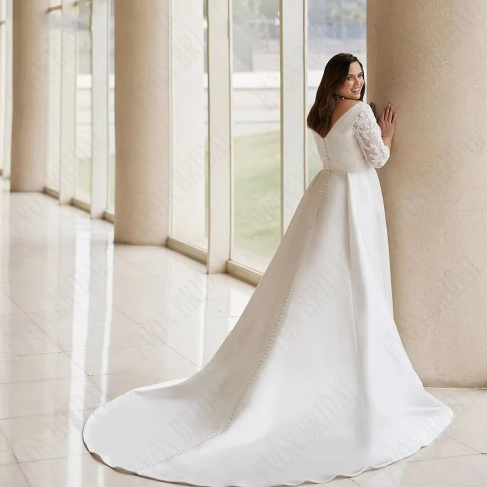 Soft Tulle Curvy Bridal Dress With Pocket