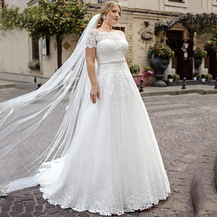 Gallant Boat Neck Wedding Dress