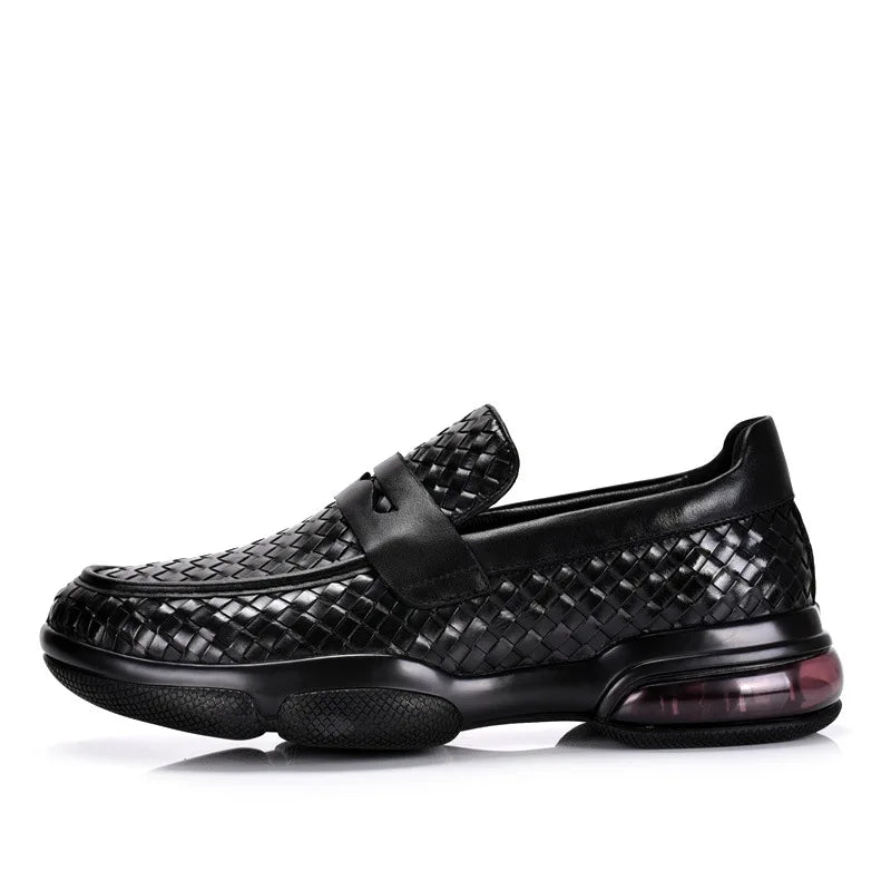 High-End Woven Leather Loafers