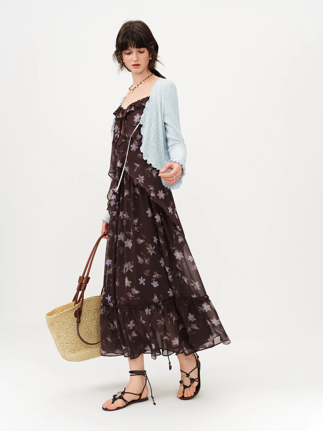 Romantic Resort Style Ruffled Gown