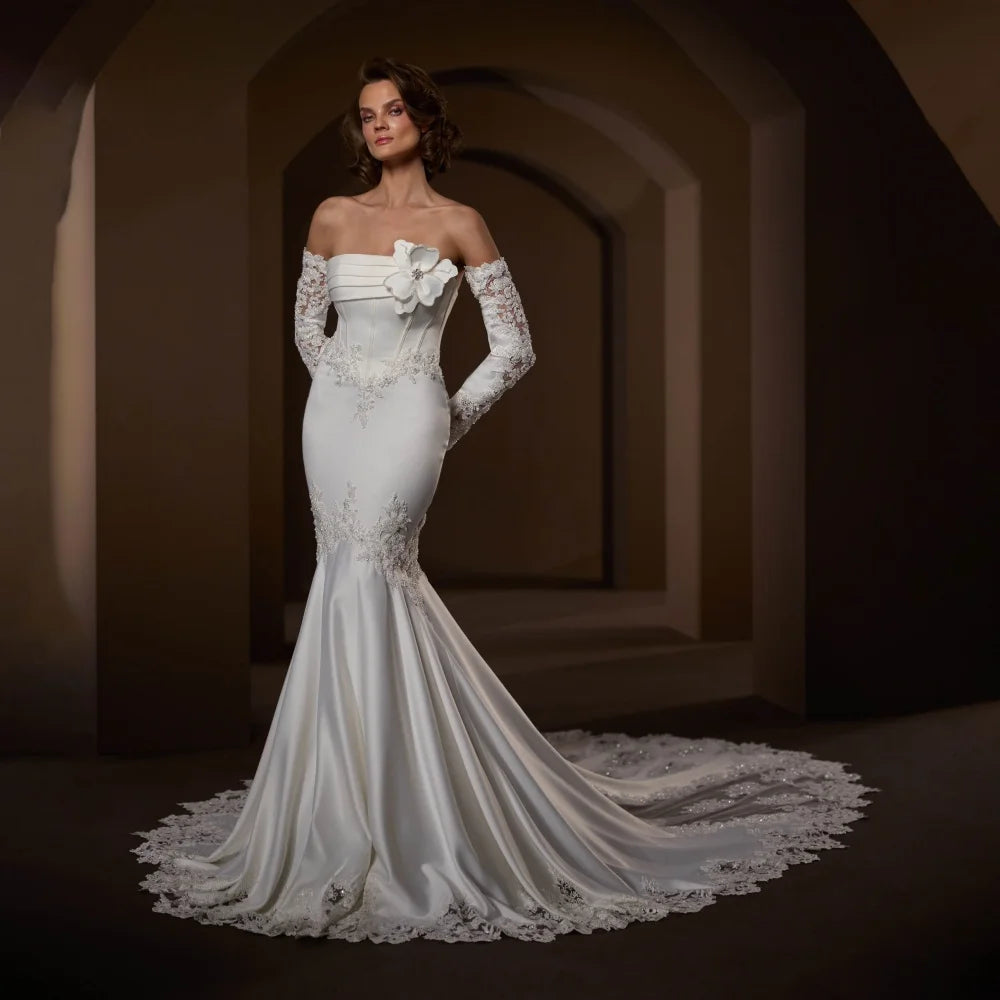 Romantic Floral Lace Bridal Dress