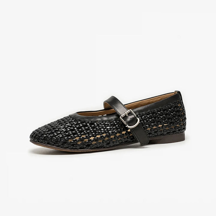 Stunning Woven Ballet Buckle Flats