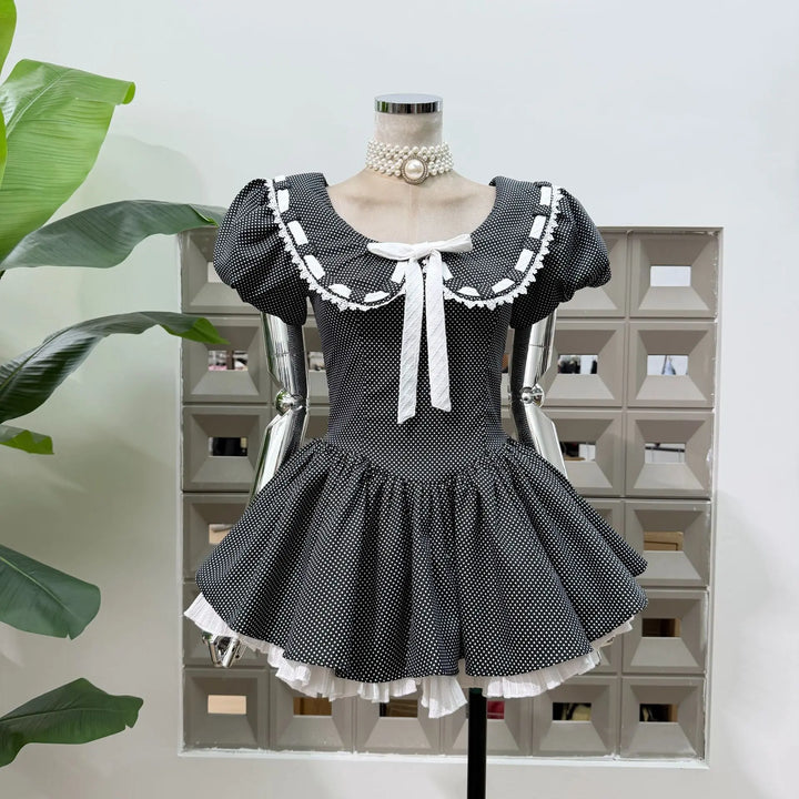 Stunning Lolita Bow Details Mini Dress