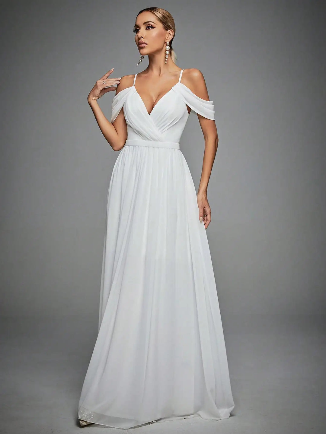 Fashionable Cross Drop Sleeve Gown