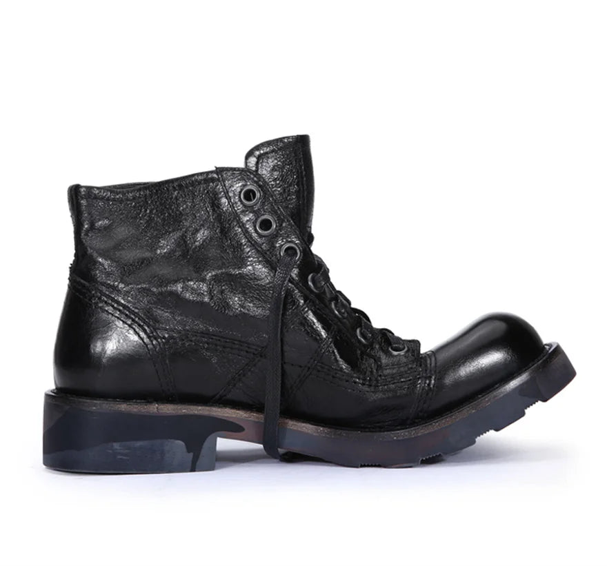 Handmade Big Toe Real Leather Knight Boots