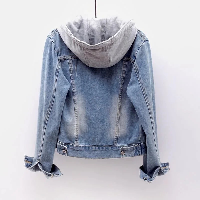 Splice Slim Fit Short Denim Coat
