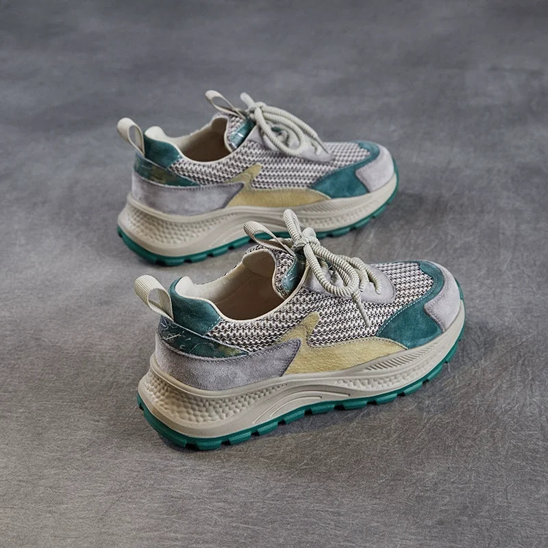 Smart Thick Sole Leather Sneakers