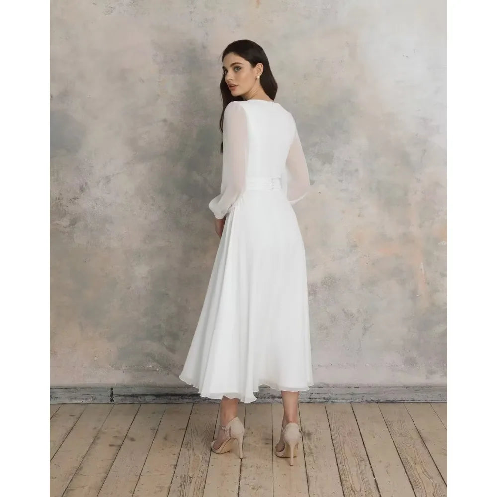 Attractive Square Collar Wedding Gown