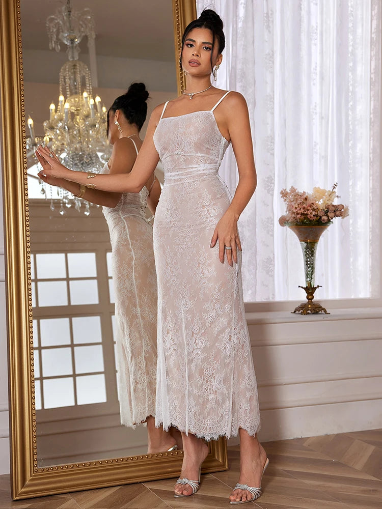 Lace Detachable Maxi Dress