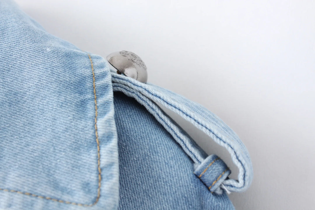 Elegant Cape Style Denim Jeans Coat