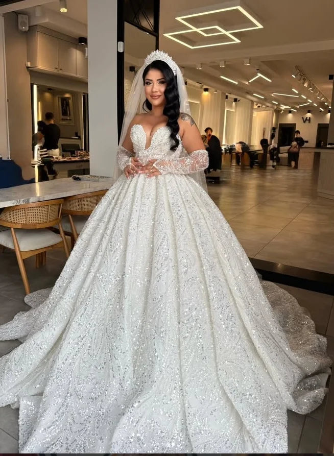 Exquisite Appliques A-Line Arabic Wedding Couture
